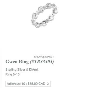 - Tocara 1 ring - Size 10 NEW Retired Gwen Ring  Sterling Silver